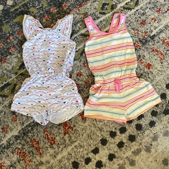 Girl's Summer Rompers Set of 2 - Picture 1 of 8
